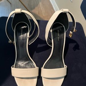 CELINE white strappy heels